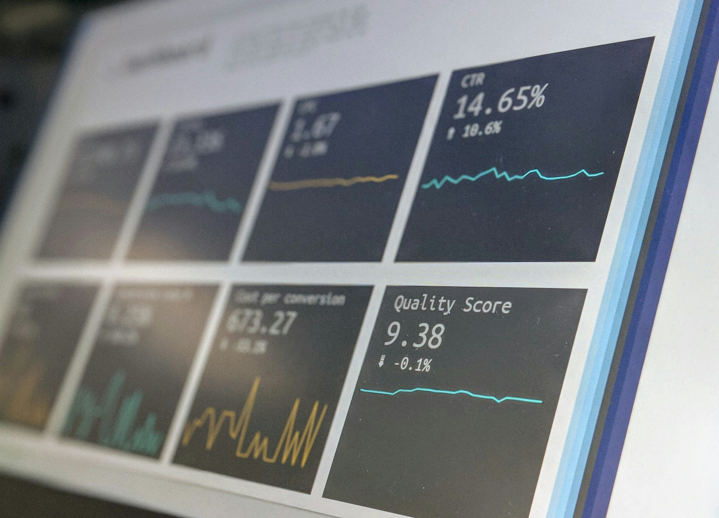 data on computer screen